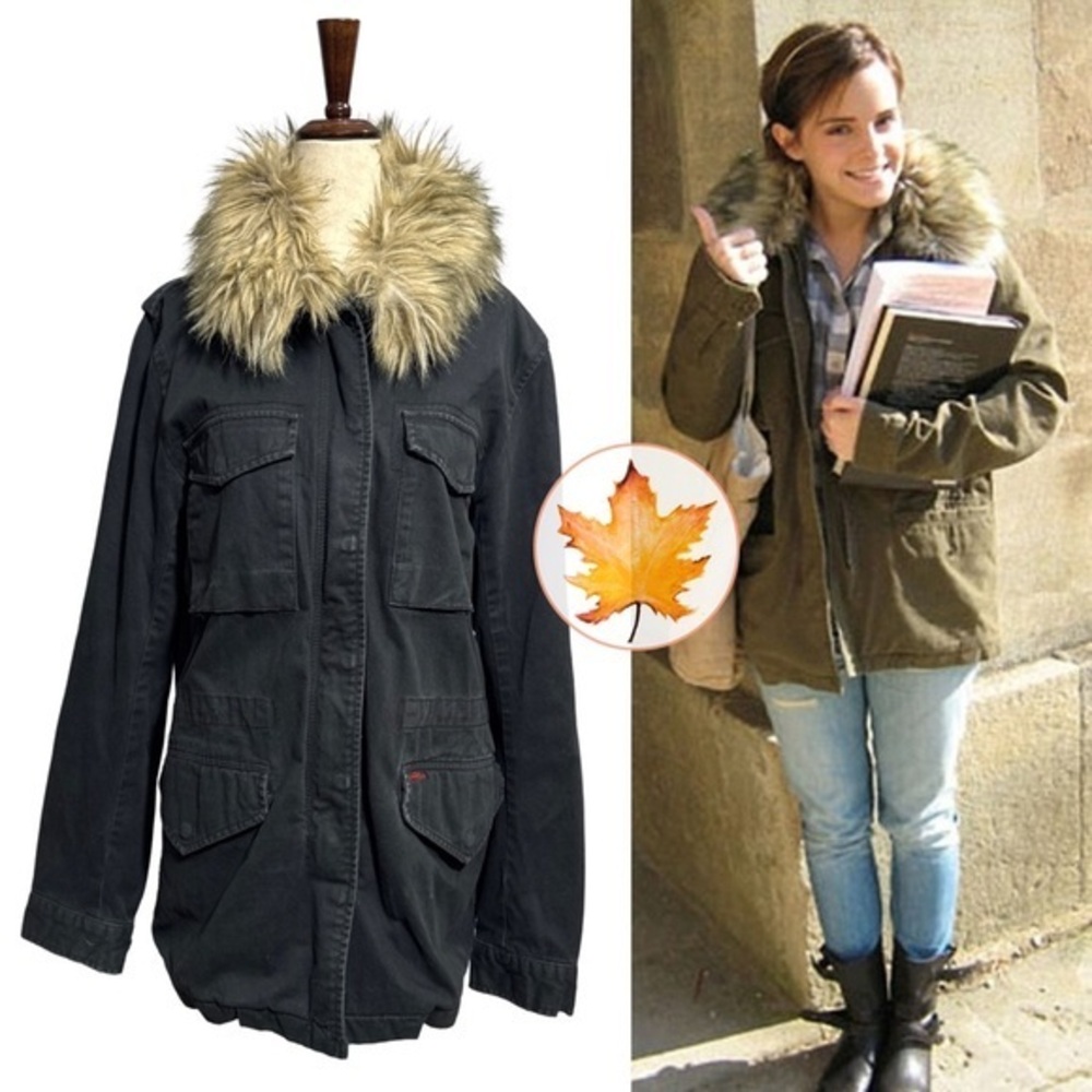 Denim & Supply • Cotton Chino Field Cargo Jacket Washed Black M ASO Emma Watson